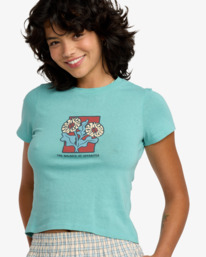 2 411 - Fitted T-Shirt for Women Blue 23B353510 RVCA