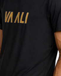 7 VA X Ali Rumble - Technical Short Sleeve Polo Shirt for Men Black 23MS013501 RVCA