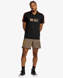 6 VA X Ali Rumble - Technical Short Sleeve Polo Shirt for Men Black 23MS013501 RVCA