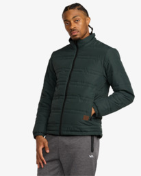 5 VA Puffa - Casaco puffer para homem Verde 23MS173501 RVCA
