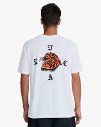 3 Kaleb Tiger - T-Shirt &agrave; manches courtes pour Homme Blanc 23MS432600 RVCA