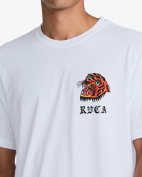 4 Kaleb Tiger - T-Shirt &agrave; manches courtes pour Homme Blanc 23MS432600 RVCA