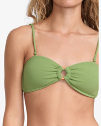 2 Costa Crinkle - Medium Coverage Bikini Top for Women Green 23O121520 RVCA