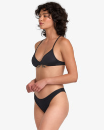 2 Solid - Bikinioberteil mit mittlerer Bedeckung für Frauen Schwarz 23O131512 RVCA