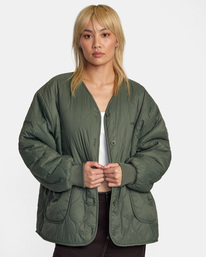 0 Non Negotiable - Reversible Jacket for Women Green AVJJK00157 RVCA