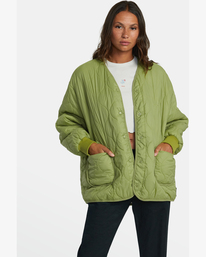 1 Dire - Reversible Oversized Jacket for Women Green AVJJK00170 RVCA