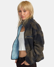 2 Oh Hush   - Giacca in sherpa da Donna Green AVJJK00199 RVCA