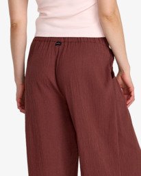 2 New Yume Wide - Elastic Waist Trousers for Women Brown AVJNP00290 RVCA
