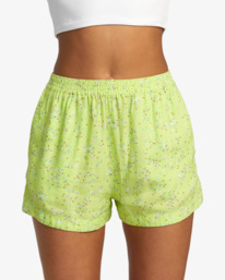 2 Sawyer Print - Elasticated Shorts for Women Green AVJNS00175 RVCA