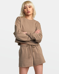 6 Test Drive - Cropped Sweatshirt for Women Brown AVJTO00134 RVCA