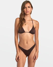 6 Solid Shimmer - Medium Bikini Bottoms for Women Brown AVJX400330 RVCA