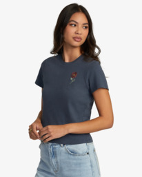 2 RVCA Flower - Camiseta de manga corta para Mujer  AVJZT00956 RVCA