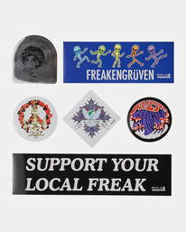 2 RVCA x FREAKTOPIA - Sticker Pack Grey AVYAA00237 RVCA