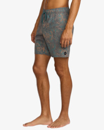 4 Barnes - Short de bain pour Homme Vert AVYBS00265 RVCA