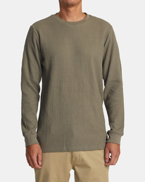 1 Recession Collection Day Shift - Long Sleeve Thermal Top for Men Green AVYKT00104 RVCA