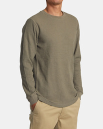 5 Recession Collection Day Shift - Long Sleeve Thermal Top for Men Green AVYKT00104 RVCA