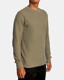 6 Recession Collection Day Shift - Long Sleeve Thermal Top for Men Green AVYKT00104 RVCA