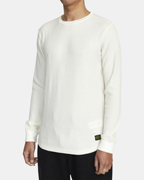 3 Recession Collection Day Shift - Long Sleeve Thermal Top for Men White AVYKT00104 RVCA