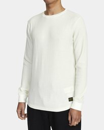 4 Recession Collection Day Shift - Long Sleeve Thermal Top for Men White AVYKT00104 RVCA