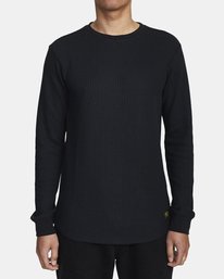 10 Recession Collection Day Shift - Long Sleeve Thermal Top for Men Black AVYKT00104 RVCA