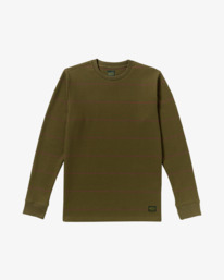 0 Day Shift Thermal Stripe - Camiseta térmica de manga larga para hombre Negro AVYKT00316 RVCA