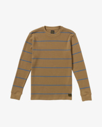 0 Day Shift Thermal Stripe - Long Sleeve Thermal Top for Men Beige AVYKT00316 RVCA