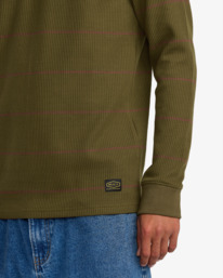 4 Day Shift Thermal Stripe - Camiseta térmica de manga larga para hombre Negro AVYKT00316 RVCA