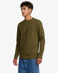 5 Day Shift Thermal Stripe - Camiseta térmica de manga larga para hombre Negro AVYKT00316 RVCA