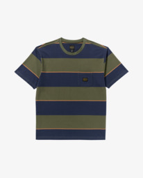 0 Dayshift Stripe - Camiseta de manga corta para hombre Azul AVYKT00345 RVCA