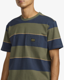 4 Dayshift Stripe - Camiseta de manga corta para hombre Azul AVYKT00345 RVCA