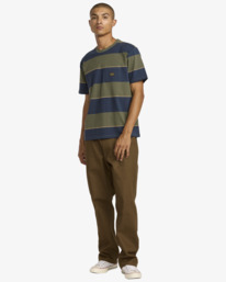 6 Dayshift Stripe - Camiseta de manga corta para hombre Azul AVYKT00345 RVCA