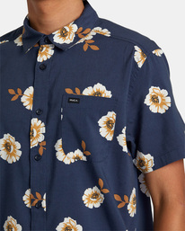3 Botanical - Camisa de Manga Corta para Hombre Azul AVYWT00299 RVCA
