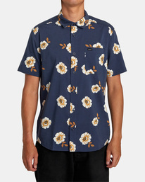 1 Botanical - Camisa de Manga Corta para Hombre Azul AVYWT00299 RVCA