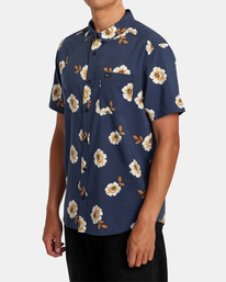 4 Botanical - Camisa de Manga Corta para Hombre Azul AVYWT00299 RVCA