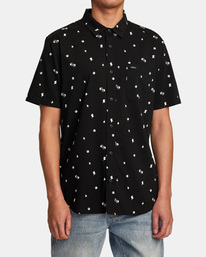 1 Degenerate - Short Sleeve Shirt for Men Black AVYWT00372 RVCA