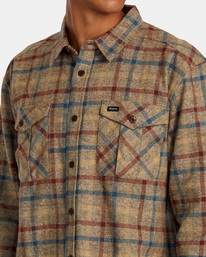 2 Hughes Flannel - Camisa de Manga Larga para Hombre Negro AVYWT00452 RVCA