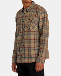 3 Hughes Flannel - Camisa de Manga Larga para Hombre Negro AVYWT00452 RVCA