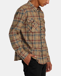 4 Hughes Flannel - Camisa de Manga Larga para Hombre Negro AVYWT00452 RVCA