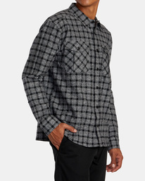 4 Hughes Flannel - Langärmliges Hemd für Männer Grau AVYWT00452 RVCA