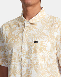 2 Rvgazi - Camisa de Manga Corta para Hombre Beige AVYWT00453 RVCA