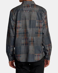 1 Freeman Cord Print - Long Sleeve Shirt for Men Blue AVYWT00466 RVCA