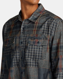 2 Freeman Cord Print - Long Sleeve Shirt for Men Blue AVYWT00466 RVCA