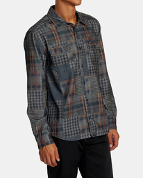 4 Freeman Cord Print - Camisa de Manga Larga para Hombre Azul AVYWT00466 RVCA