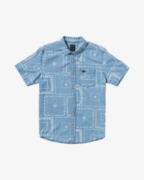 0 Frame Chambray - Short Sleeve Shirt for Men Blue AVYWT00507 RVCA