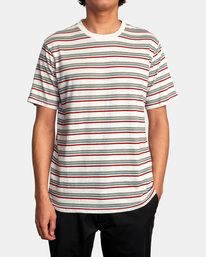 1 Ramshackle Micro Stripe - Short Sleeve T-Shirt for Men White C1KTRDRVP2 RVCA