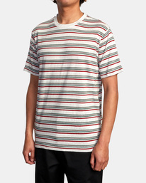 4 Ramshackle Micro Stripe - Short Sleeve T-Shirt for Men White C1KTRDRVP2 RVCA