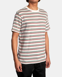 5 Ramshackle Micro Stripe - Short Sleeve T-Shirt for Men White C1KTRDRVP2 RVCA