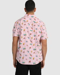 2 Luke Pelletier X Kristen Liu Wong Parrots - Short Sleeve Shirt for Men Pink C1SHRKRVP2 RVCA