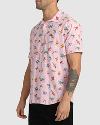 5 Luke Pelletier X Kristen Liu Wong Parrots - Short Sleeve Shirt for Men Pink C1SHRKRVP2 RVCA