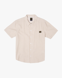 0 Recession Collection Day Shift Stripe - Kurzärmliges Hemd für Männer Beige C1SHRURVP2 RVCA
